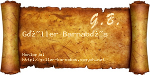 Göller Barnabás névjegykártya