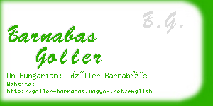 barnabas goller business card